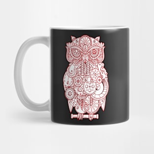 Cool Red Steampunk Owl For Owl Lovers Mug